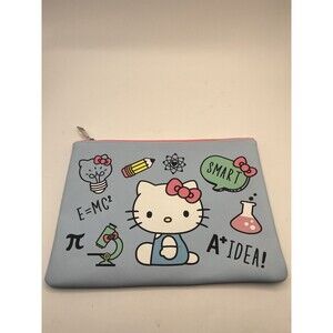 Sanrio Hello Kitty Science Rules Blue Pencil Pouch